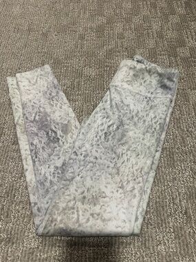 Girls Marble-Print Leggings - Light Gray, Athleta L